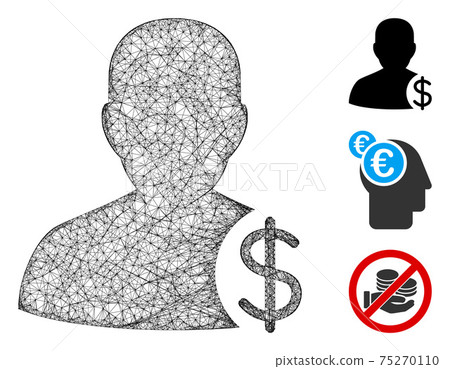 Dollar Account Client Polygonal Web Vector Mesh Illustration 75270110