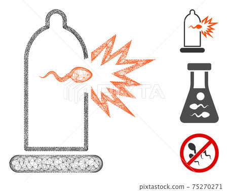 Condom Sperm Escape Polygonal Web Vector Mesh Illustration Condom Sperm Escape Polygonal Web Vector Mesh Illustration 75270271