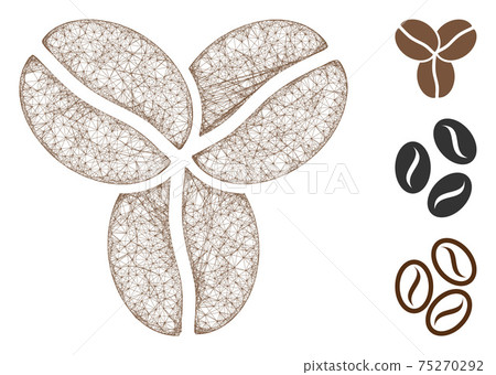 Coffee Beans Polygonal Web Vector Mesh Illustration Coffee Beans Polygonal Web Vector Mesh Illustration 75270292