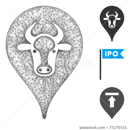 Cattle Marker Polygonal Web Vector Mesh Illustration Cattle Marker Polygonal Web Vector Mesh Illustration 75270331