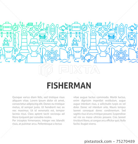 Fisherman Line Template 75270489