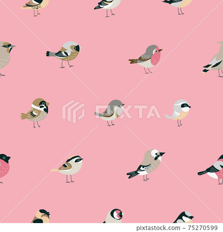 Cute seamless pattern with birds Cute seamless pattern with birds 75270599