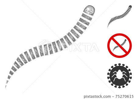 Annelid Worm Polygonal Web Vector Mesh Illustration 75270615
