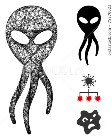 Alien Microbe Polygonal Web Vector Mesh Illustration Alien Microbe Polygonal Web Vector Mesh Illustration 75270623