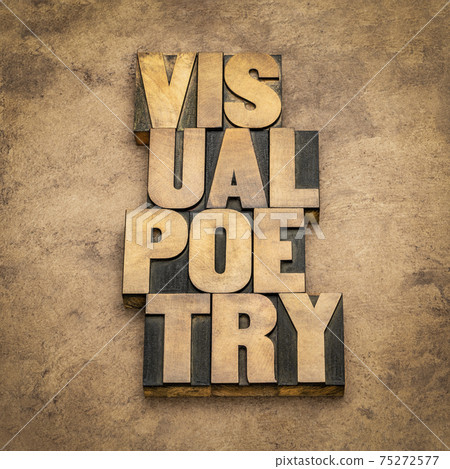 visual poetry word abstract in wood type 75272577