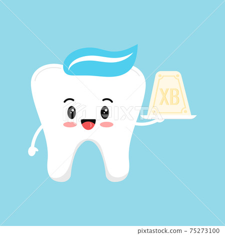 Cute tooth with curd easter dental icon... - Stock Illustration ...