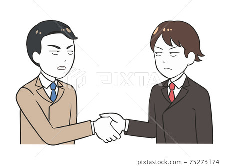 Shaking hands Business dissatisfied men gag style Shaking hands Business dissatisfied men gag style 75273174