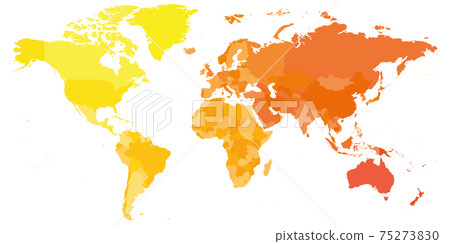 Colorful political map of World Colorful political map of World 75273830