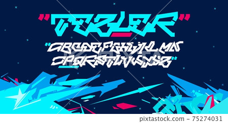 Bold Sci-fi Tech Abstract Cyberpunk Futuristic Alphabet Font Tezler Digital Typography Vector Illustration Bold Sci-fi Tech Abstract Cyberpunk Futuristic Alphabet Font Tezler Digital Typography Vector Illustration 75274031