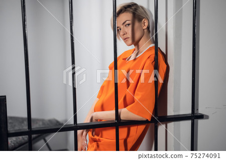 Young beautiful blonde is serving time with a women's prison in solitary confinement 75274091