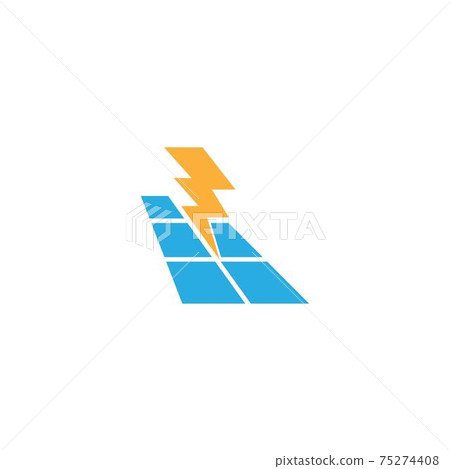 Solar power symbol lightning icon logo design vector Solar power symbol lightning icon logo design vector 75274408