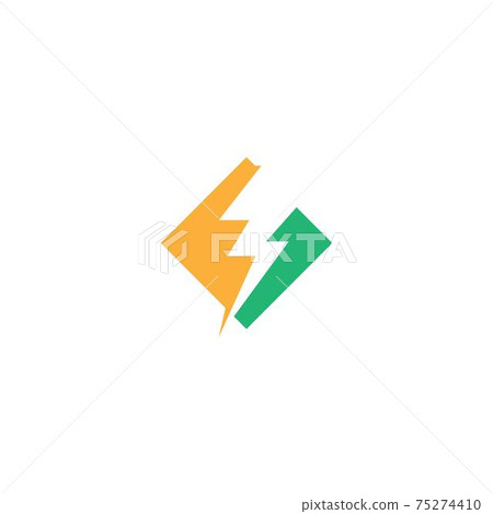 Power symbol lightning icon logo design vector Power symbol lightning icon logo design vector 75274410