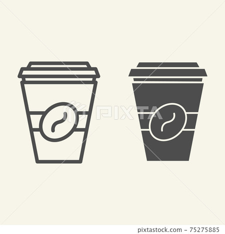 Coffee to go line and glyph icon. Disposable cup vector illustration isolated on white. Coffe takeaway outline style design, designed for web and app. Eps 10. Coffee to go line and glyph icon. Disposable cup vector illustration isolated on white. Coffe takeaway outline style design, designed for web and app. Eps 10. 75275885