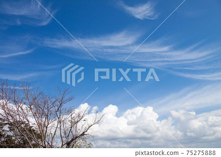 White clouds in the refreshing blue sky seen from the top of the mountain White clouds in the refreshing blue sky seen from the top of the mountain 75275888