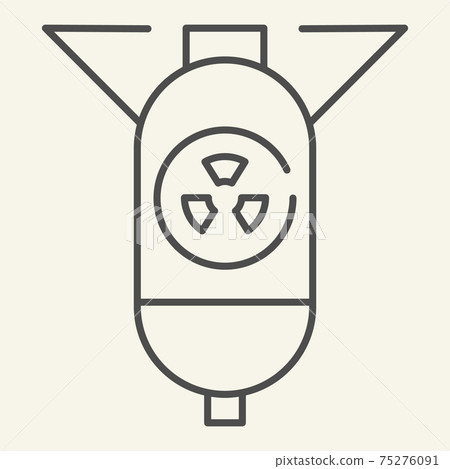 Nuclear warhead thin line icon. Atomic bomb... - Stock Illustration ...