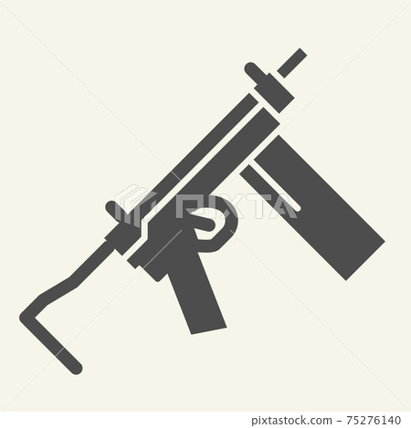 UZI solid icon. Weapon vector illustration isolated on white. Firearm glyph style design, designed for web and app. Eps 10. UZI solid icon. Weapon vector illustration isolated on white. Firearm glyph style design, designed for web and app. Eps 10. 75276140