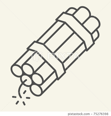 Countdown bomb thin line icon. Dynamite vector illustration isolated on white. Explosion outline style design, designed for web and app. Eps 10. 75276398