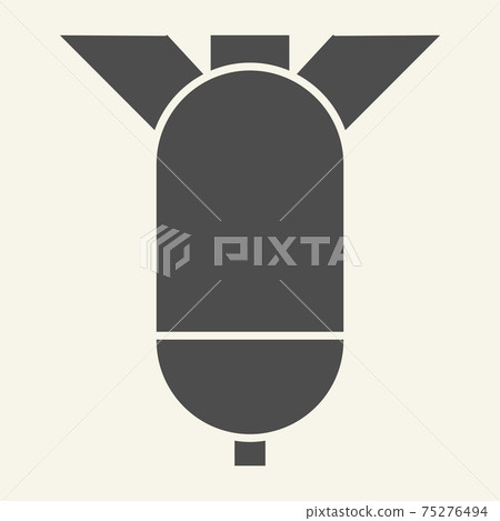 Warhead solid icon. Rocket vector illustration isolated on white. Missile glyph style design, designed for web and app. Eps 10. 75276494