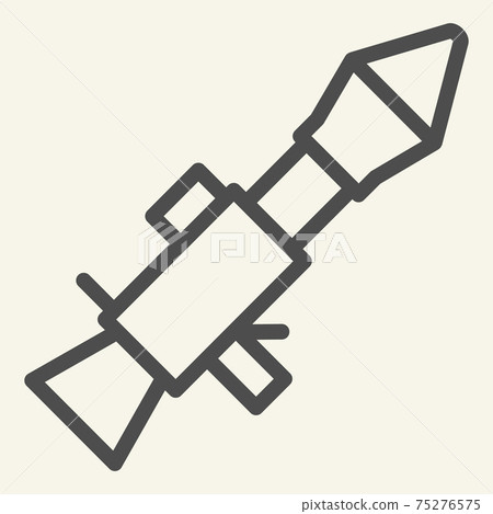 Flare-gun line icon. Firearm vector illustration isolated on white. Weapon outline style design, designed for web and app. Eps 10. Flare-gun line icon. Firearm vector illustration isolated on white. Weapon outline style design, designed for web and app. Eps 10. 75276575
