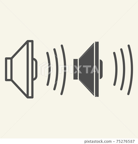 Audio speaker line and glyph icon. Volume vector illustration isolated on white. Sound outline style design, designed for web and app. Eps 10. Audio speaker line and glyph icon. Volume vector illustration isolated on white. Sound outline style design, designed for web and app. Eps 10. 75276587