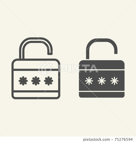 Lock line and glyph icon. Padlock vector... - Stock Illustration ...
