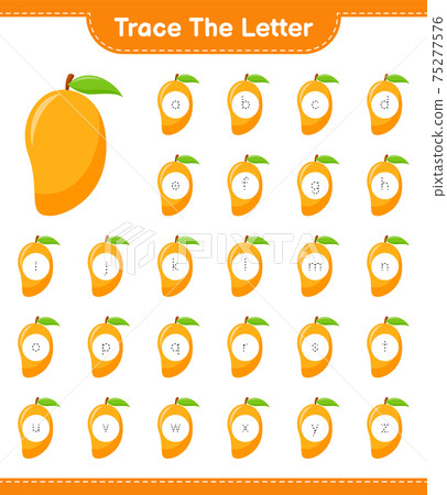 Trace the number. Tracing number with Mango. Educational children game, printable worksheet, vector illustration Trace the number. Tracing number with Mango. Educational children game, printable worksheet, vector illustration 75277576