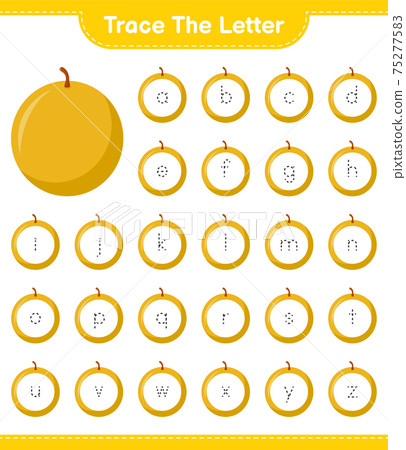 Trace the number. Tracing number with Honey Melon. Educational children game, printable worksheet, vector illustration Trace the number. Tracing number with Honey Melon. Educational children game, printable worksheet, vector illustration 75277583
