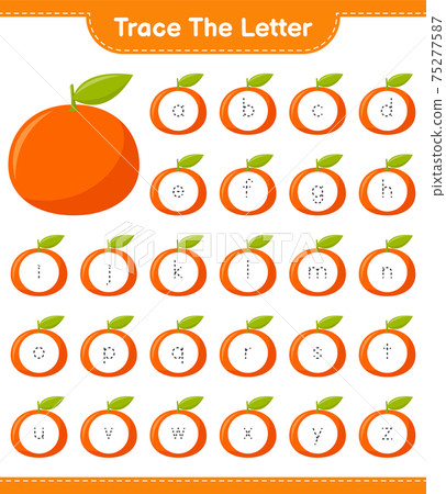 Trace the number. Tracing number with Tangerin. Educational children game, printable worksheet, vector illustration Trace the number. Tracing number with Tangerin. Educational children game, printable worksheet, vector illustration 75277587
