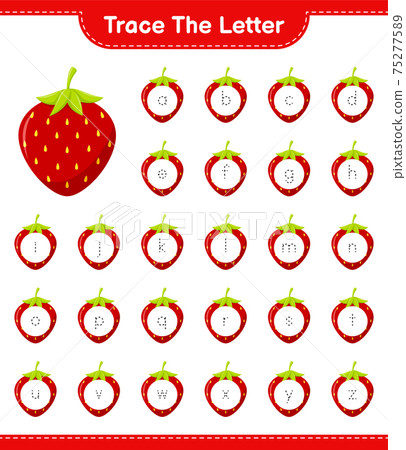Trace the number. Tracing number with Strawberry. Educational children game, printable worksheet, vector illustration Trace the number. Tracing number with Strawberry. Educational children game, printable worksheet, vector illustration 75277589