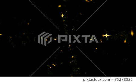 Glowing 3d illustration of bright yellow lights on black background 75278825