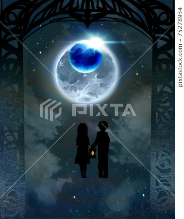 樓梯的剪紙插圖，由通向神秘大門和迷路兄弟後的天堂的雲層製成 75278934