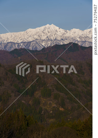 殘雪北阿爾卑斯鹿島屋立岳信州小川村 75279487