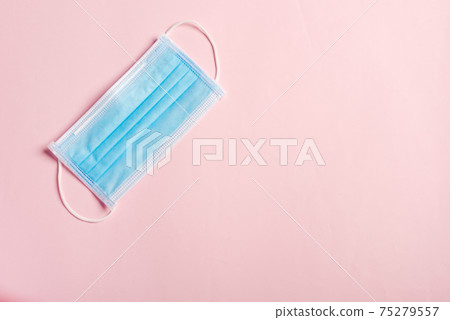 Medical blue protective face mask for cover mouth and nose 75279557