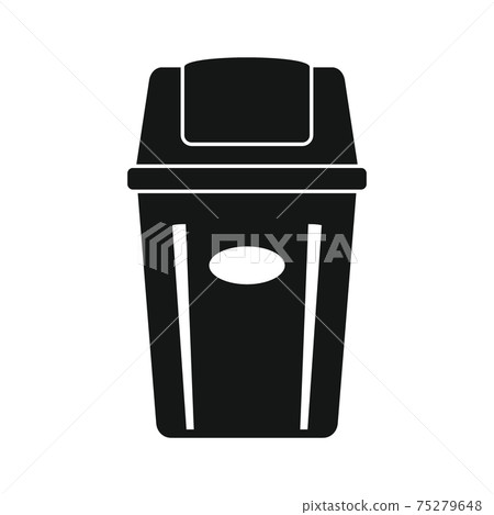 Garbage bucket black simple icon 75279648