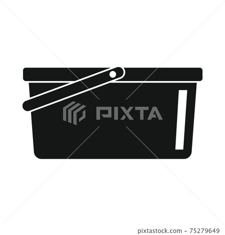 Plastic water bucket black simple icon 75279649