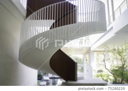White curve stair office building 75280220