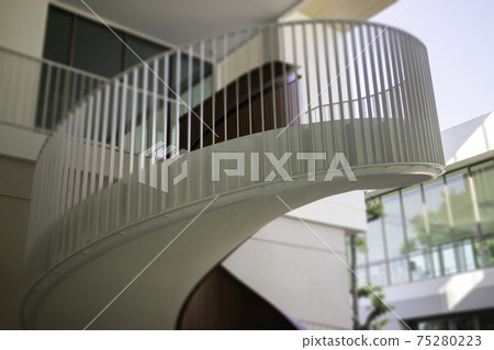 White curve stair office building 75280223