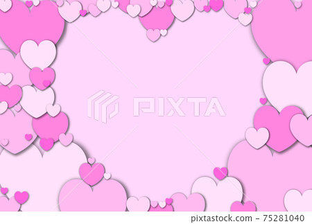 Mother's Day Material Craft-like heart-shaped frame made of pastel pink hearts Horizontal other colors available 75281040