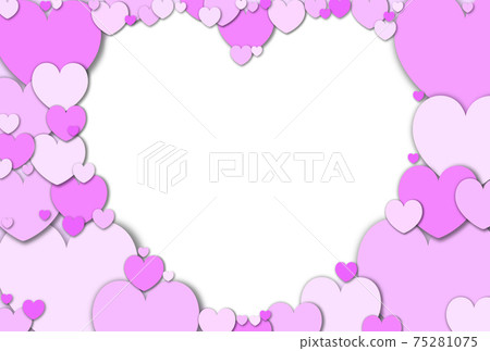 Mother's Day Material Craft-like heart-shaped frame made of pastel pink hearts White in the horizontal frame Other colors available 75281075