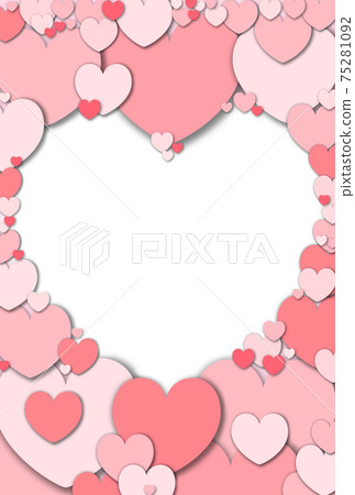 Mother's Day Material Craft-like heart-shaped frame made of pastel red hearts White in the vertical frame Other colors available 75281092