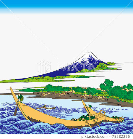 葛飾北齋圖像Tokaido Ejiri Tako no Ura sketch明亮版本正方形 葛飾北齋圖像Tokaido Ejiri Tako no Ura sketch明亮版本正方形 75282256