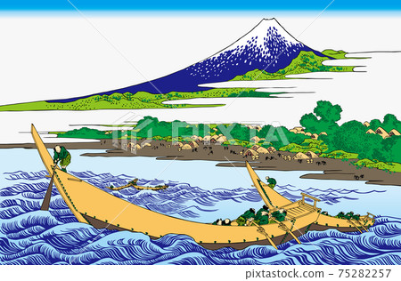 葛飾北齋圖像Tokaido Ejiri Tako no Ura素描明亮版 葛飾北齋圖像Tokaido Ejiri Tako no Ura素描明亮版 75282257