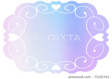 Elegant heart frame aurora color horizontal position 75282581