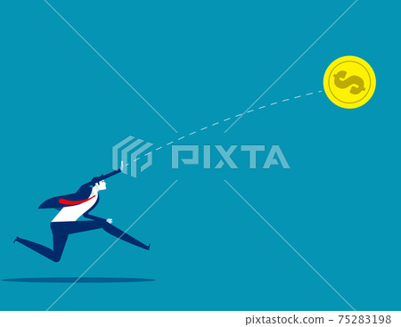 A businessman throwing money forward. Financial concept A businessman throwing money forward. Financial concept 75283198