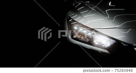 Modern car headlights 75283948