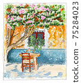 Sunlit terrace 75284023