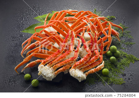 Two types of crab legs, king crab, snow crab Two types of crab legs, king crab, snow crab 75284804