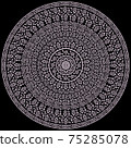 Thai traditional art, flower style on black background (seamless pattern) 75285078