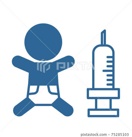 Baby and injection icon 75285103