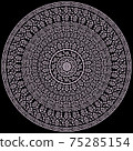 Thai traditional art, flower style on black background (seamless pattern) 75285154